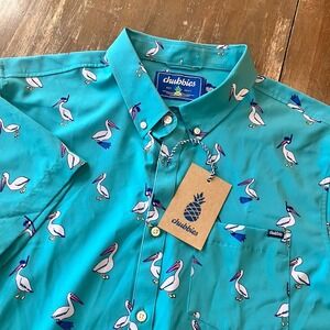 Chubbies Men's XXL 2XL shirt Performance Stretch Pelican Beach Friday Button Up